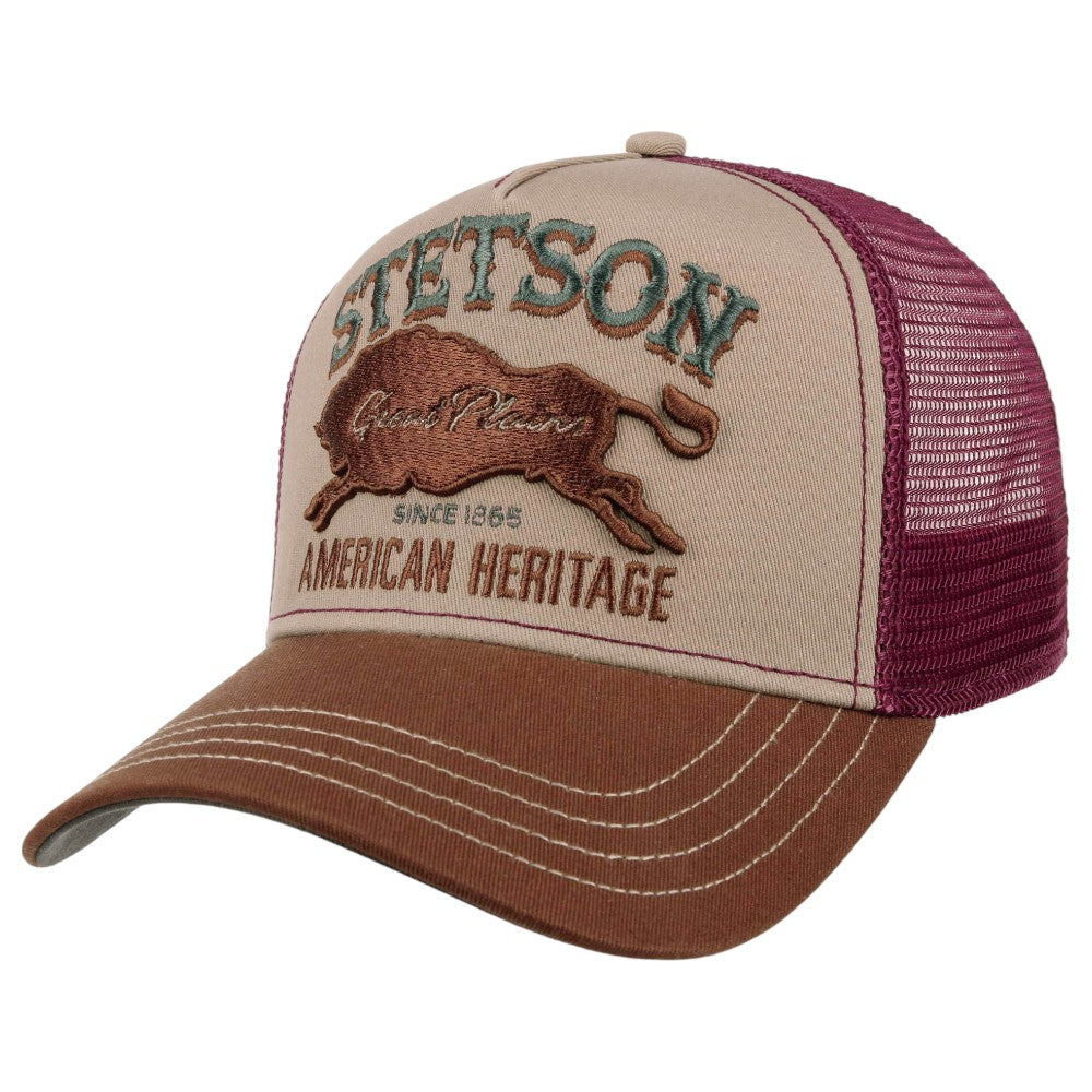 Stetson Trucker Cap Great Plains - Brown / Wine - Baseball Cap fra Stetson hos The Prince Webshop