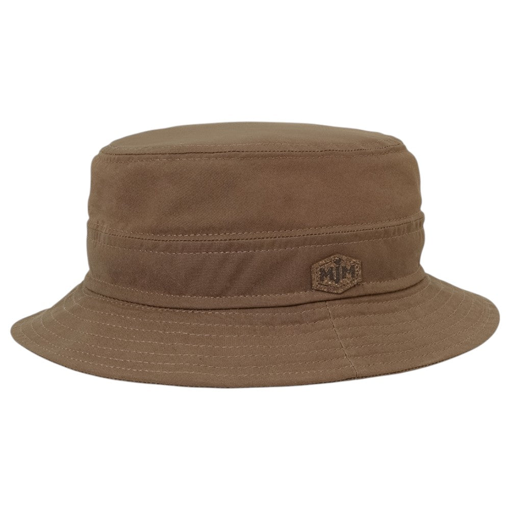 MJM Bucket Hat MAX STAYWAX - Brun Oilskin Bøllehat - Bucket Hat fra MJM Hats hos The Prince Webshop