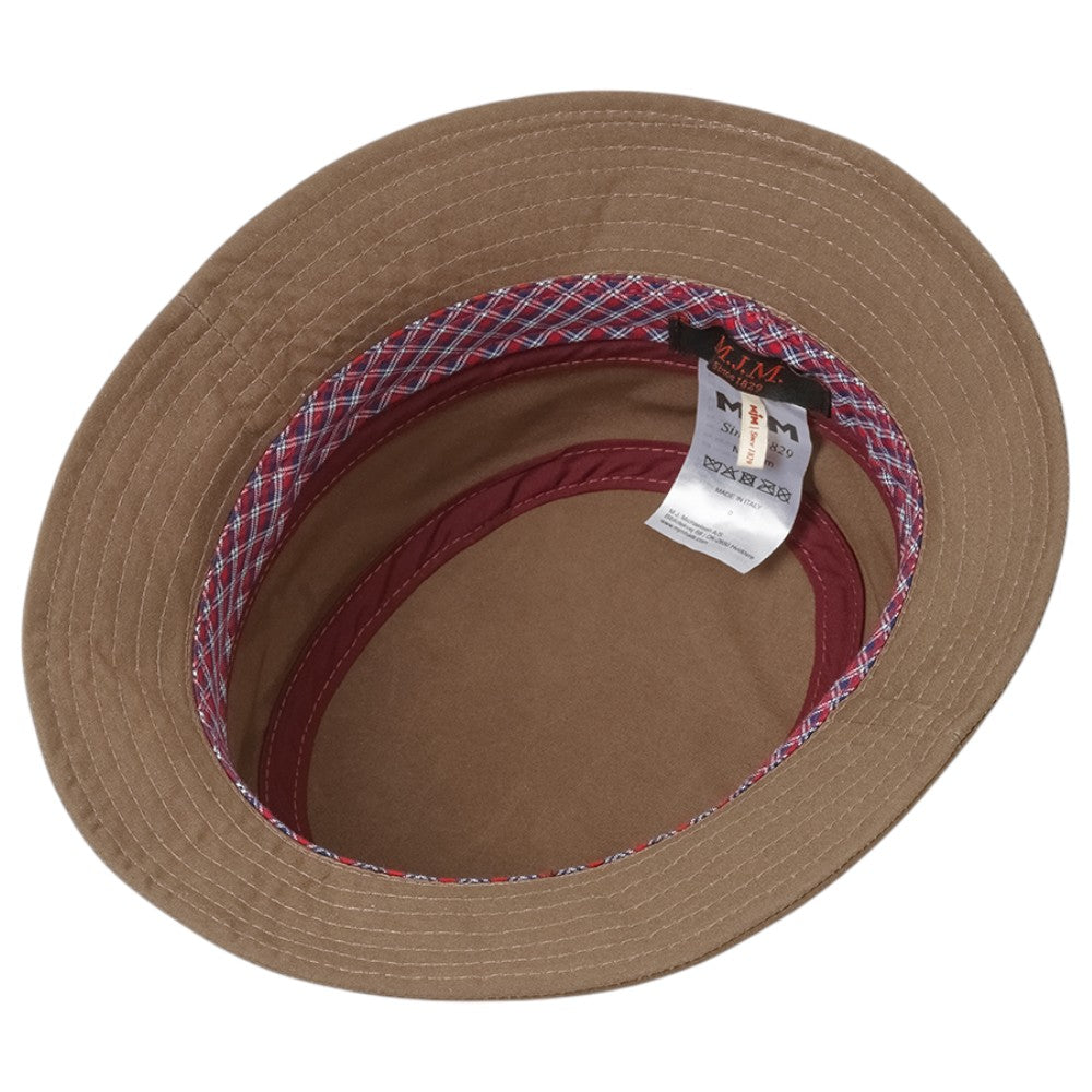 MJM Bucket Hat MAX STAYWAX - Brun Oilskin Bøllehat - Bucket Hat fra MJM Hats hos The Prince Webshop