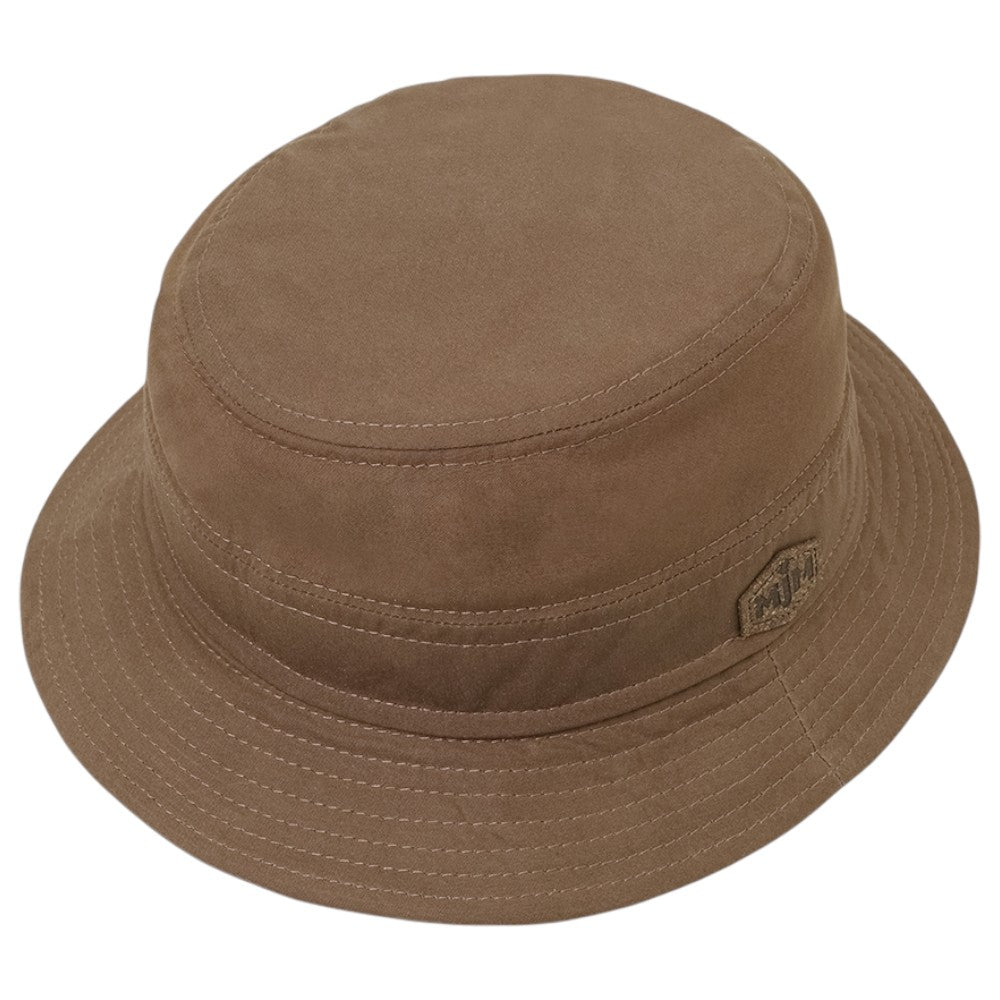 MJM Bucket Hat MAX STAYWAX - Brun Oilskin Bøllehat - Bucket Hat fra MJM Hats hos The Prince Webshop