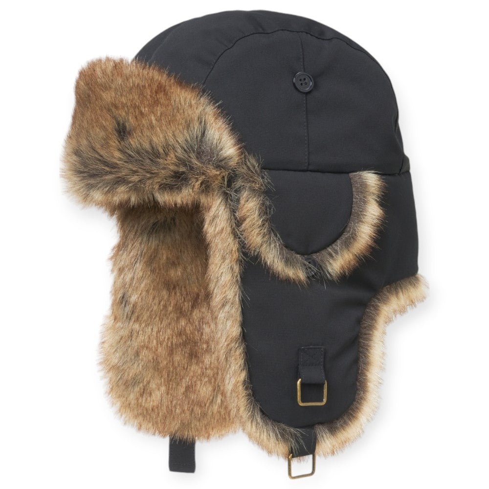 MJM Trapper Hat Recycled Taslan Faux Fur - Black - Hue fra MJM Hats hos The Prince Webshop