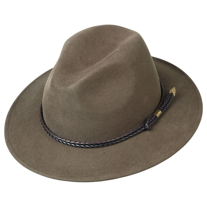 MJM Elk Traveller – 41 Merino XL Long Khaki - Traveller Hat fra MJM Hats hos The Prince Webshop