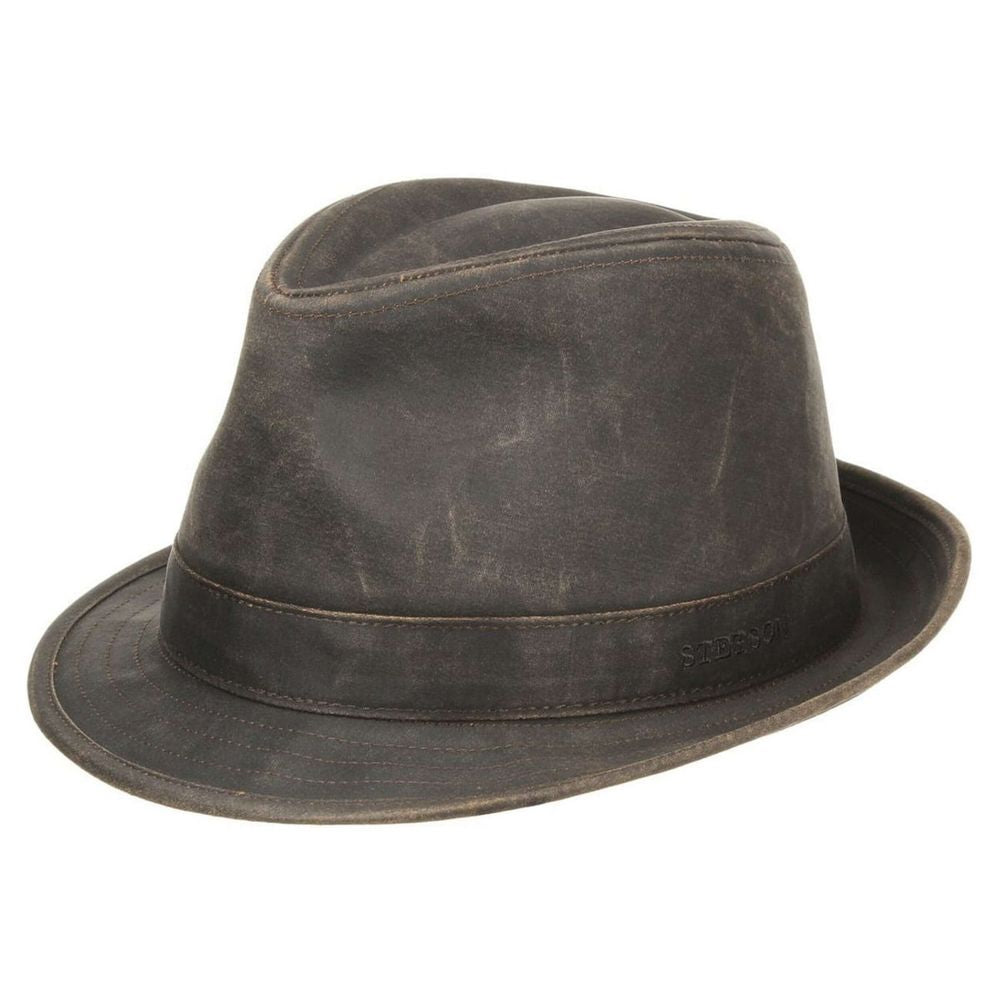 Stetson CO/PES Trilby Hat - Brunt Oilskin Look - Trilby Hat fra Stetson hos The Prince Webshop