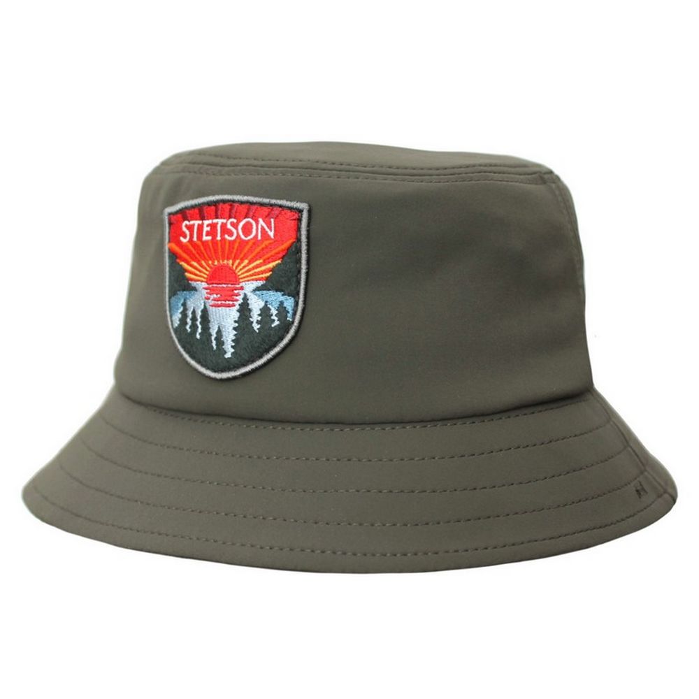 Stetson Sunset Jersey Bucket Hat - Olive - Bucket Hat fra Stetson hos The Prince Webshop