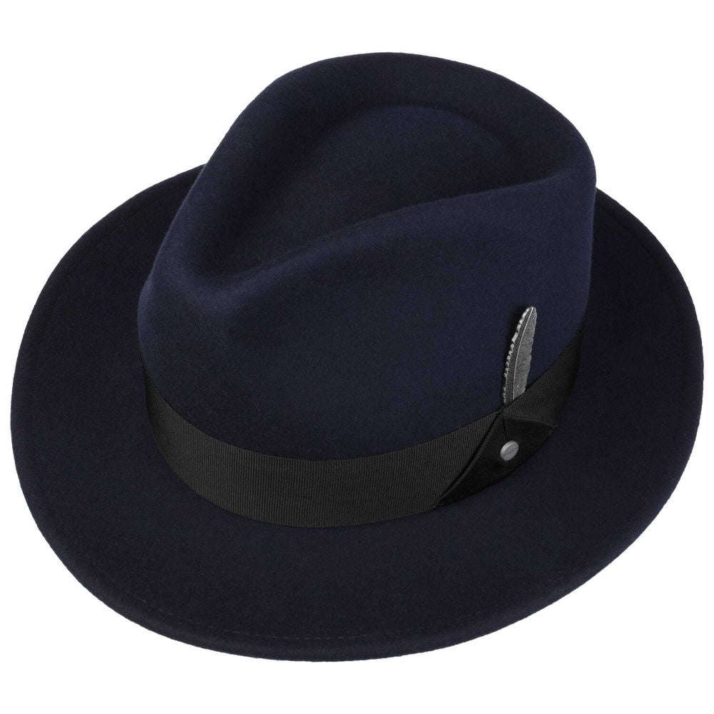 Stetson Woolfelt Fedora Hat - Navy Blue - Fedora Hat fra Stetson hos The Prince Webshop