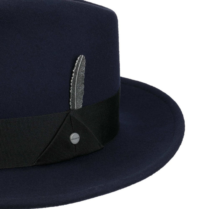 Stetson Woolfelt Fedora Hat - Navy Blue - Fedora Hat fra Stetson hos The Prince Webshop