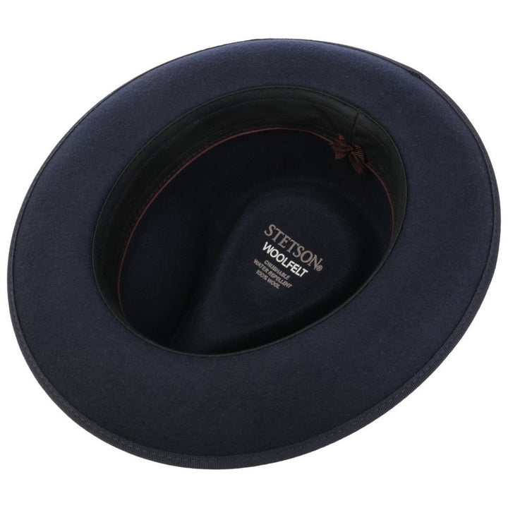 Stetson Woolfelt Fedora Hat - Navy Blue Modern - Fedora Hat fra Stetson hos The Prince Webshop