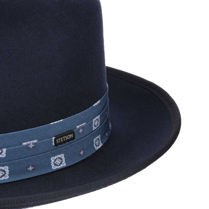 Stetson Woolfelt Fedora Hat - Navy Blue Modern - Fedora Hat fra Stetson hos The Prince Webshop