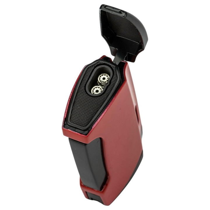 JEAN CLAUDE Diego 2 Jet Cigar Lighter med Puncher - Rød - Lighter fra Jean Claude hos The Prince Webshop
