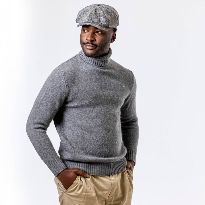 Heritage Tradition Carlyle Tweed Newsboy Cap Herringbone - Flat Cap fra Heritage Traditions hos The Prince Webshop