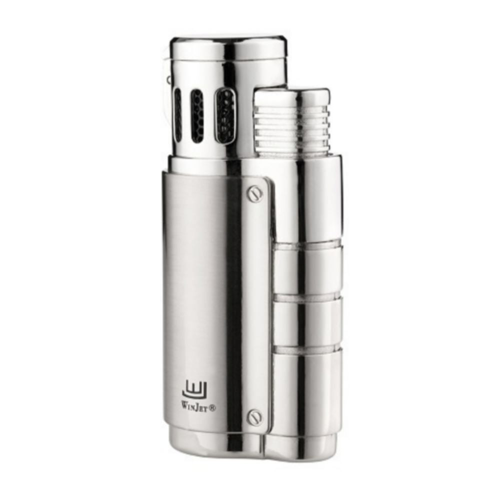 Winjet Escape Cigar Lighter 3 x Jet Chrom Satin m/Puncher - Lighter fra Winjet hos The Prince Webshop