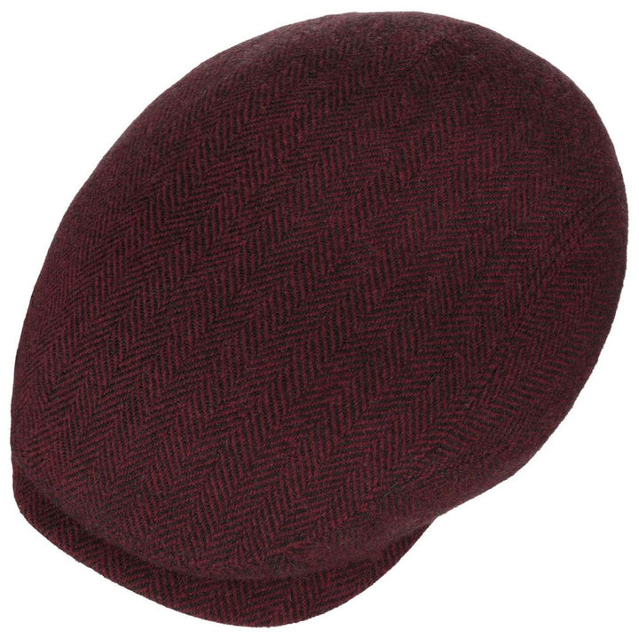 Stetson Driver Cap Wool Herringbone Red Grey - S (55 cm) - Flat Cap fra Stetson hos The Prince Webshop