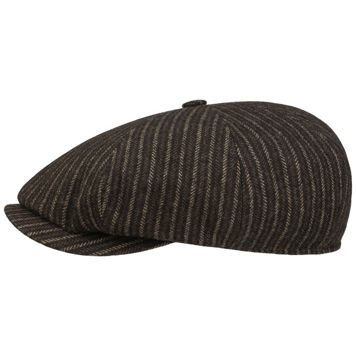 Stetson 8-panel Peaky Blinders Style Cap - Woolen Stripe - Flat Cap fra Stetson hos The Prince Webshop