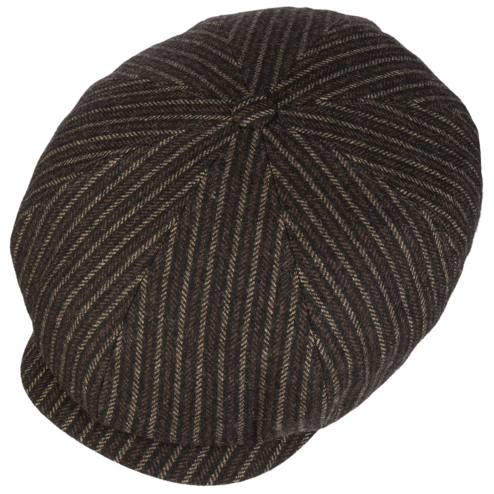 Stetson 8-panel Peaky Blinders Style Cap - Woolen Stripe - Flat Cap fra Stetson hos The Prince Webshop