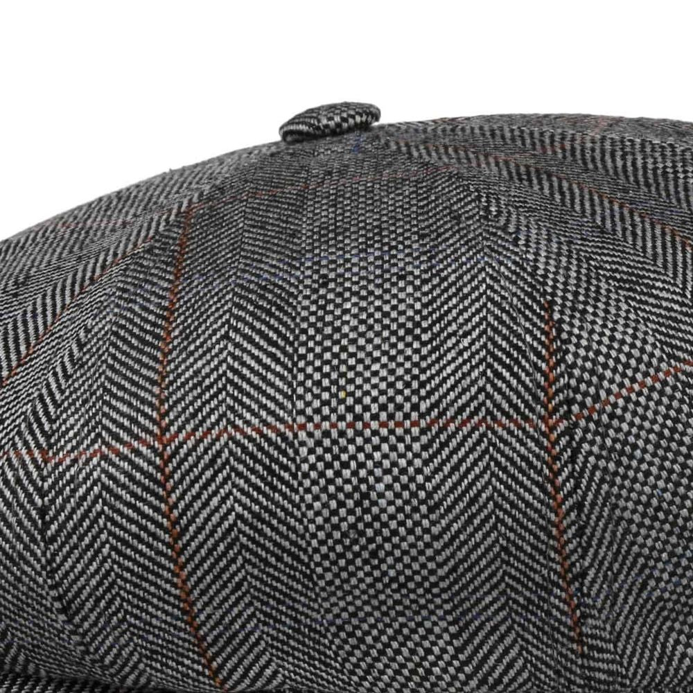 Stetson Hatteras Silk - Black Herringbone - Flat Cap fra Stetson hos The Prince Webshop