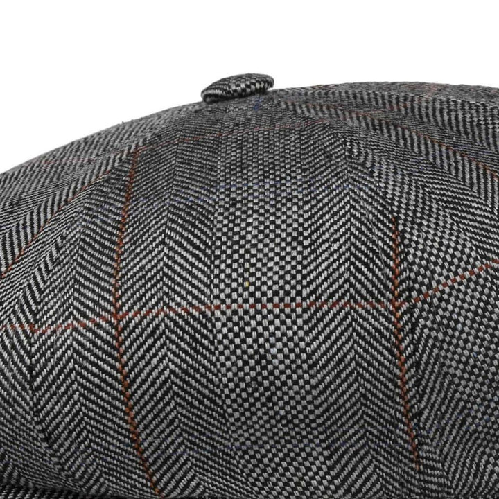 Stetson Hatteras Silk - Black Herringbone - Flat Cap fra Stetson hos The Prince Webshop