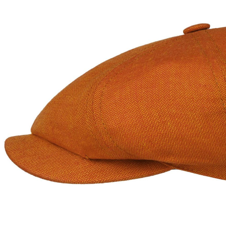 Stetson Hatteras Linen Herringbone - Orange - Flat Cap fra Stetson hos The Prince Webshop