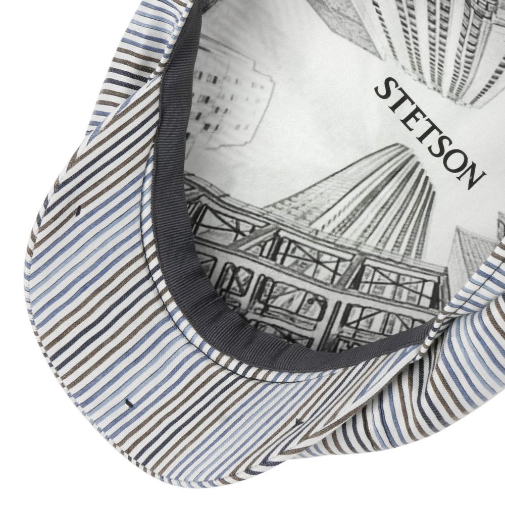 Stetson Hatteras Linen Stripe Sommer Cap - Flat Cap fra Stetson hos The Prince Webshop