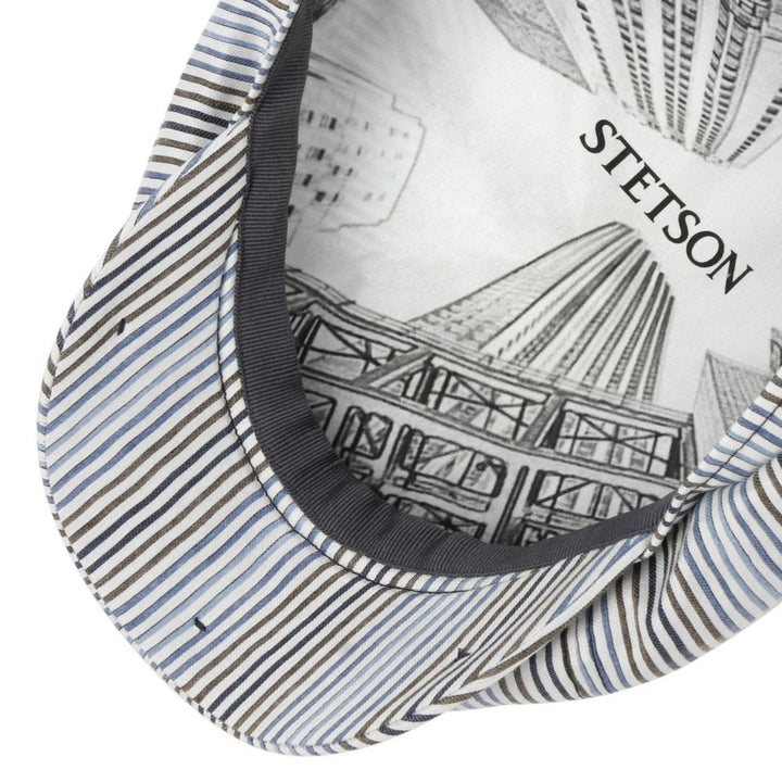 Stetson Hatteras Linen Stripe Sommer Cap - Flat Cap fra Stetson hos The Prince Webshop