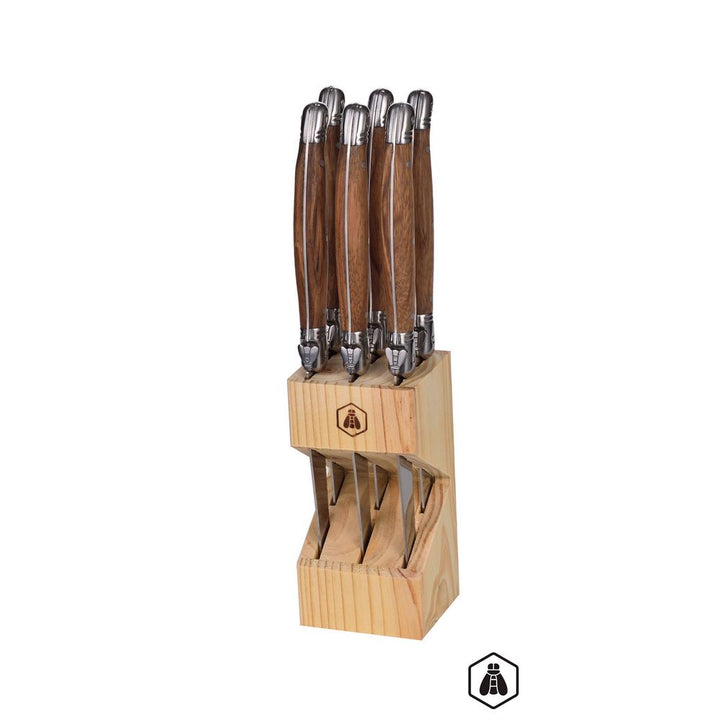 Laguiole 6 Steak Knive i Blok - Gave Ide fra Laguiole hos The Prince Webshop