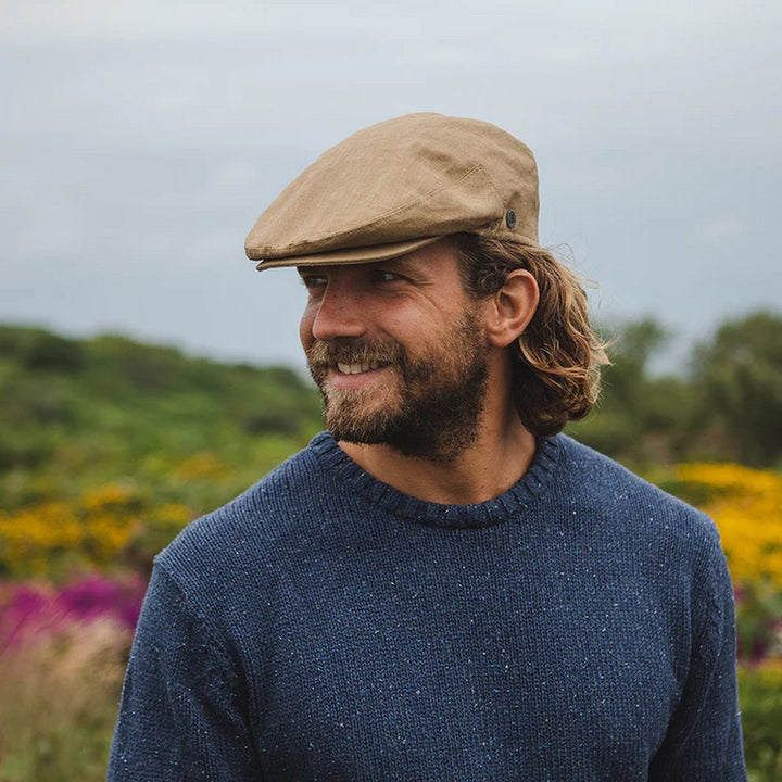 Jaxon & James Linen Flat Cap - Camel - Flat Cap fra Jaxon & James hos The Prince Webshop