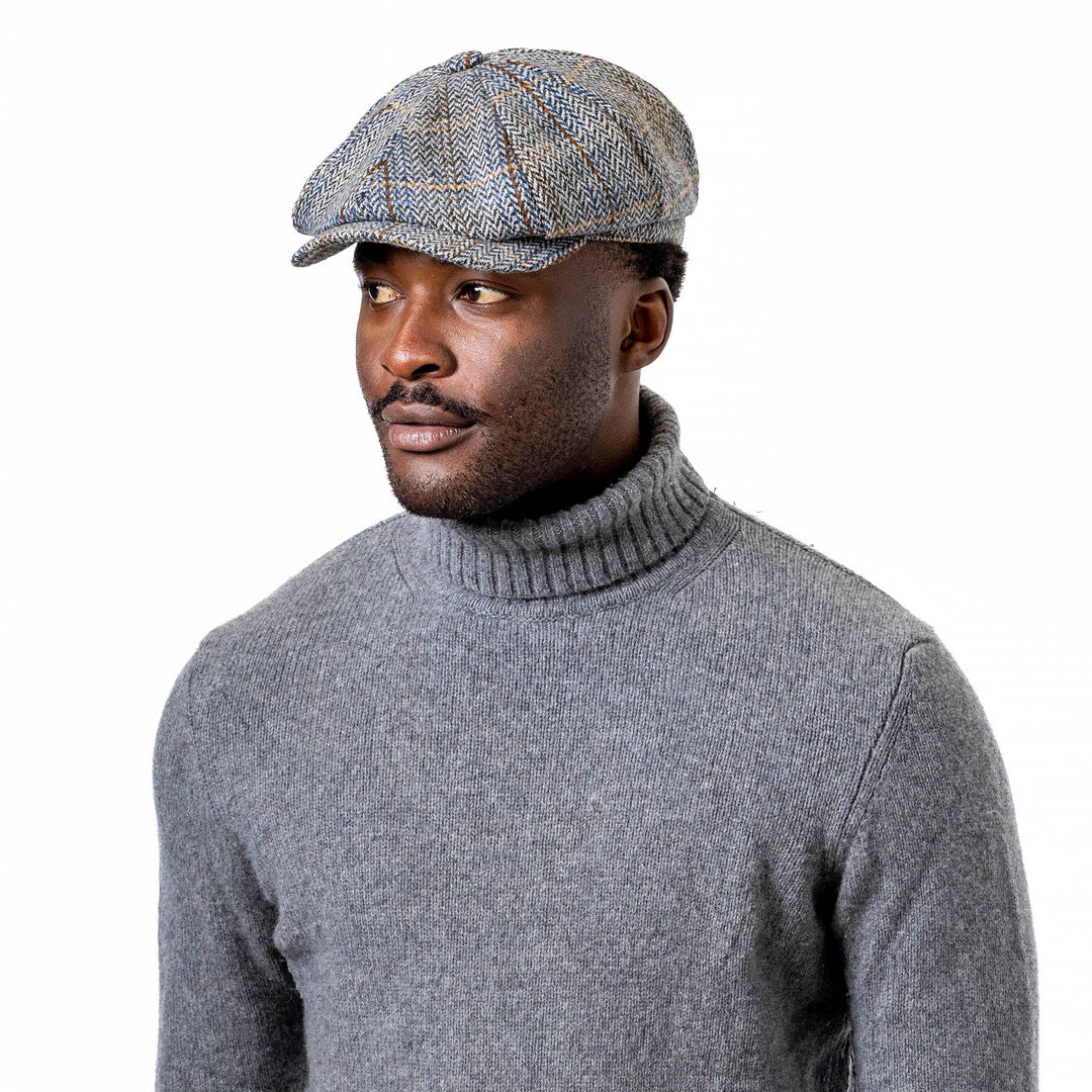 Heritage Tradition Carlyle Tweed Newsboy Cap Herringbone - Flat Cap fra Heritage Traditions hos The Prince Webshop