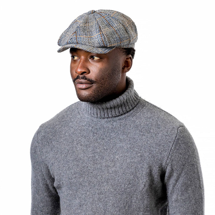Heritage Tradition Carlyle Tweed Newsboy Cap Herringbone - Flat Cap fra Heritage Traditions hos The Prince Webshop