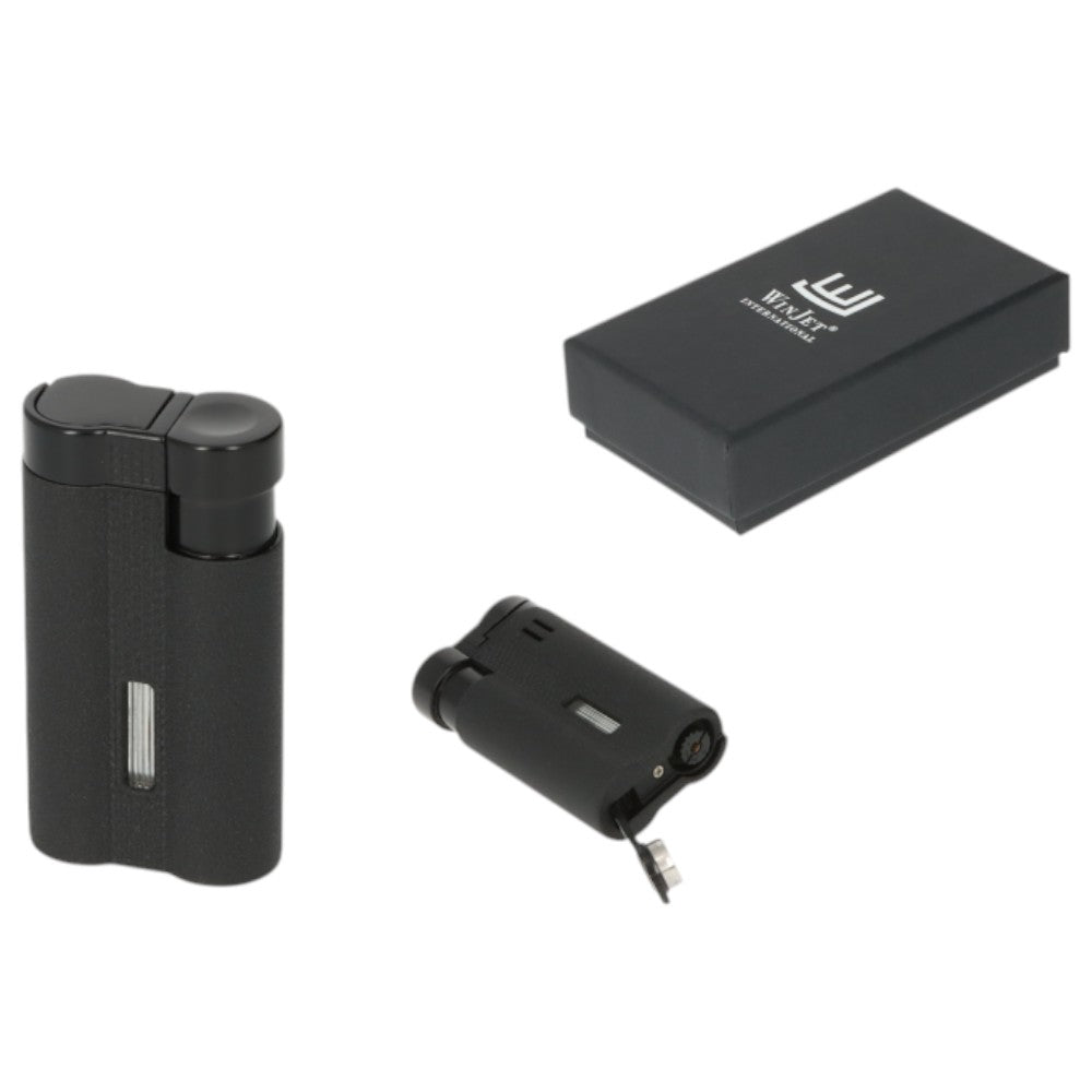 Winjet Carlton 3XJet Cigar Lighter Sort med Borer - Lighter fra Winjet hos The Prince Webshop