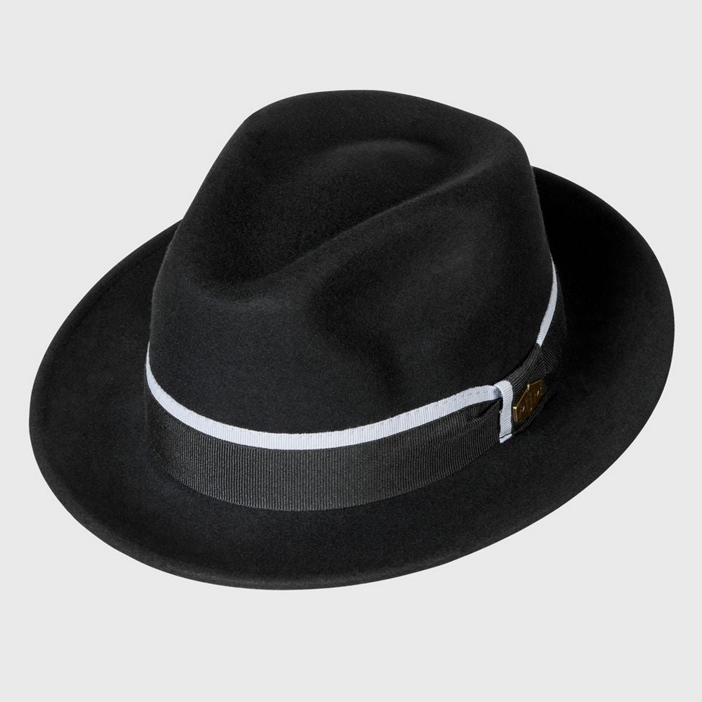 MJM Alberto Fedora Hat - Sort Uldfilt - Waterproof & Crushable - Fedora Hat fra MJM Hats hos The Prince Webshop