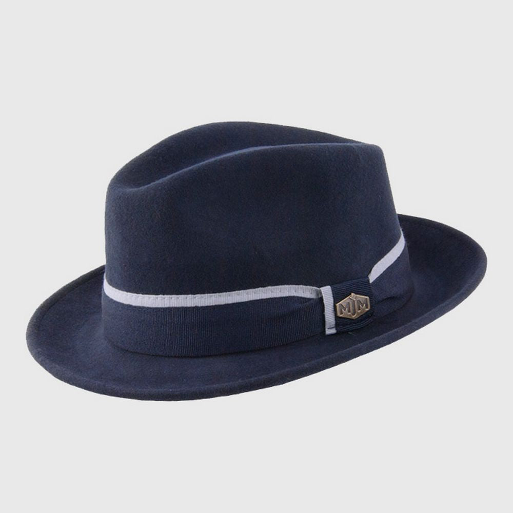 MJM Alberto Fedora Hat - Navyblå Uldfilt - Waterproof & Crushable - Fedora Hat fra MJM Hats hos The Prince Webshop