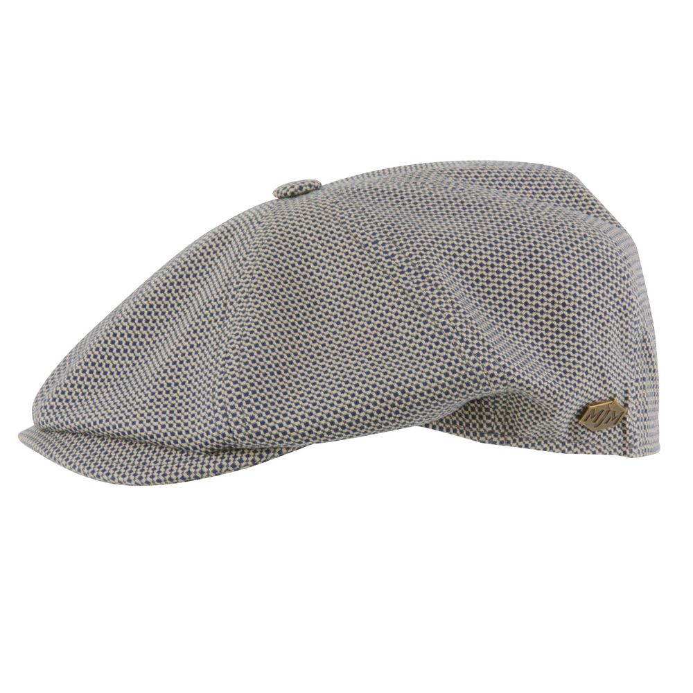 MJM Blindy Cotton Mix - Blue Dot Sixpence - Flat Cap fra MJM Hats hos The Prince Webshop