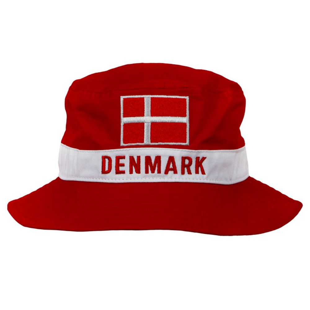 Danmark Bøllehat - RØD HVID - Bucket Hat fra Memories of Denmark hos The Prince Webshop