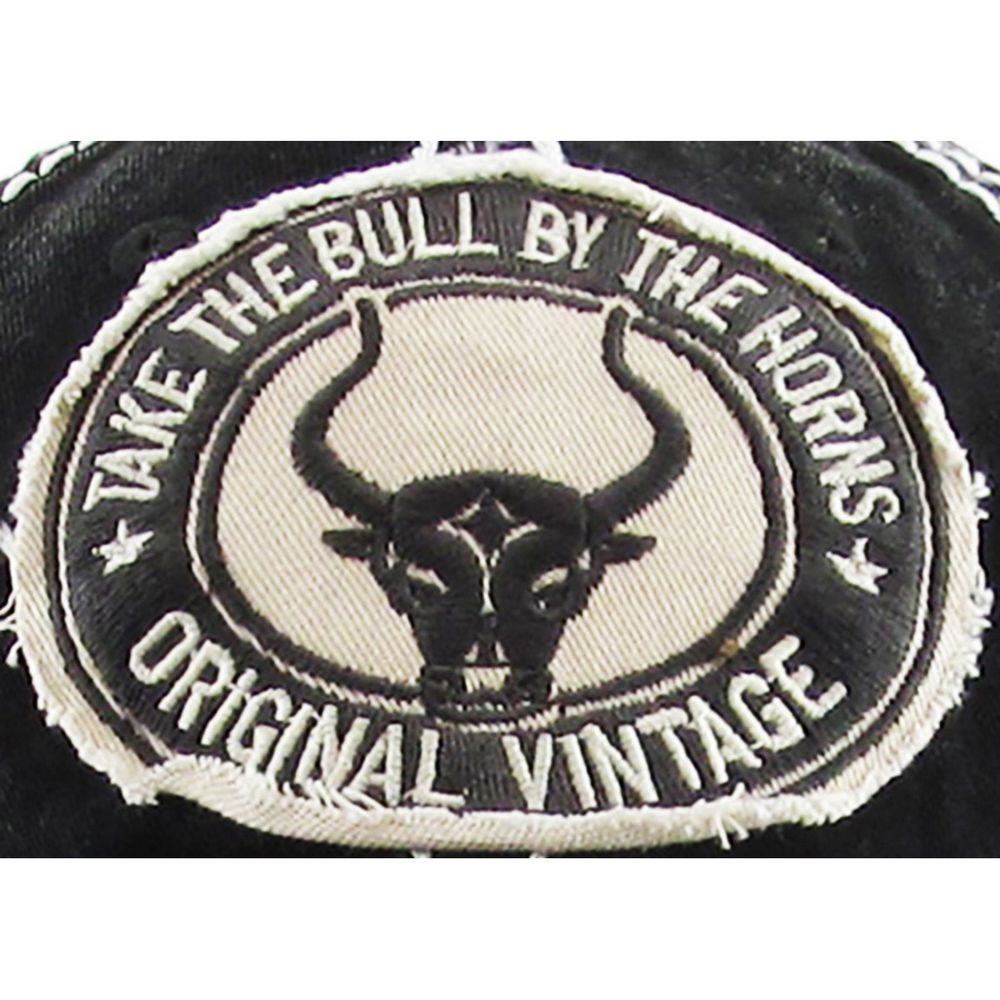 LONGHORN BULL VINTAGE BALLCAP - Sort - Baseball Cap fra Ethos hos The Prince Webshop