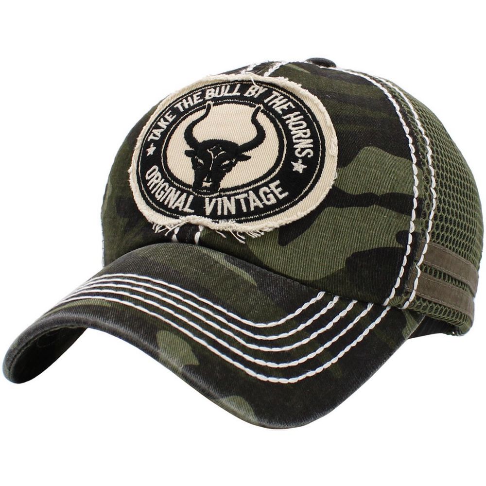 LONGHORN BULL VINTAGE BALLCAP - Camo - Baseball Cap fra Ethos hos The Prince Webshop