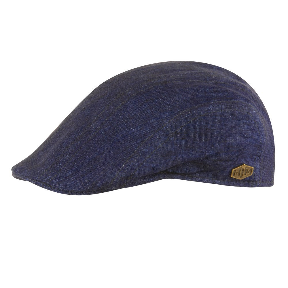MJM Maddy ECO Blue Linen Flat Cap - Sommer Sixpence - Flat Cap fra MJM Hats hos The Prince Webshop