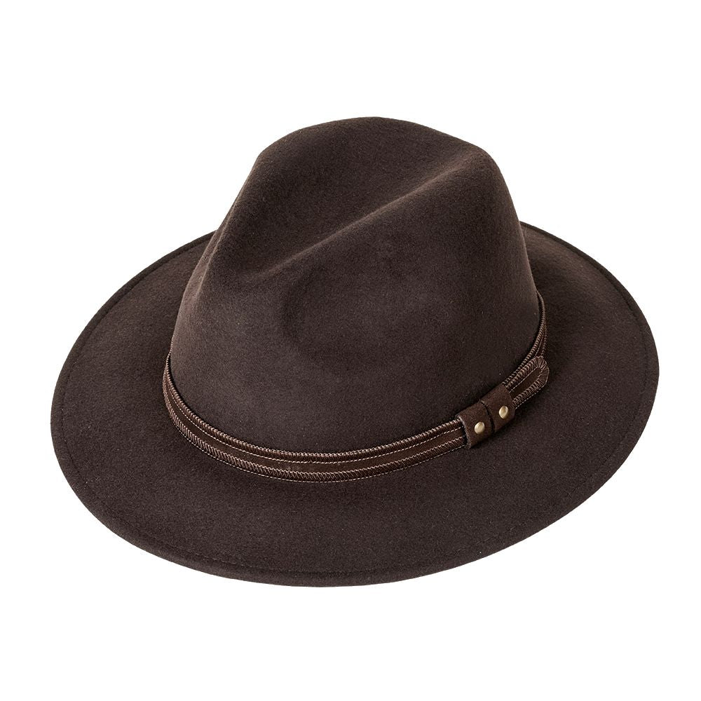MJM Pati Brun Uld Filt Hat - Waterproof & Crushable - Traveller Hat fra MJM Hats hos The Prince Webshop