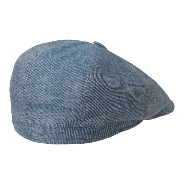 MJM Montreal Blue Linen 8-panel Sixpence - Flat Cap fra MJM Hats hos The Prince Webshop