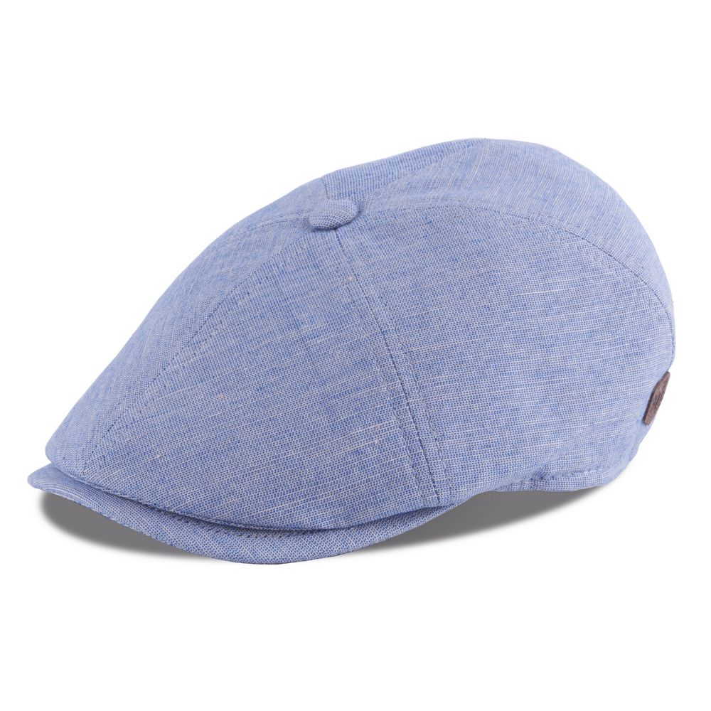 MJM Rebel 100% Cotton/Linen - Light Blue - Flat Cap fra MJM Hats hos The Prince Webshop