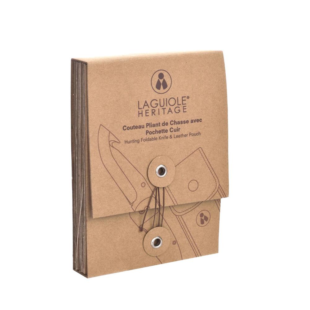 LAGUIOLE HERITAGE Jagt Lommekniv med Sort Læderetui - Lommekniv fra LAGUIOLE HERITAGE hos The Prince Webshop