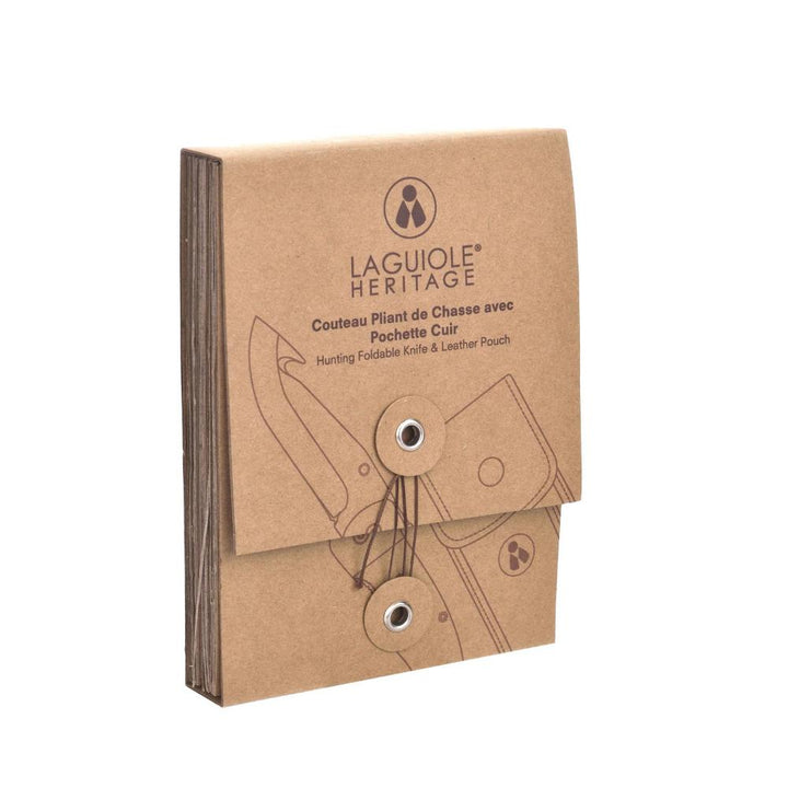 LAGUIOLE HERITAGE Jagt Lommekniv med Sort Læderetui - Lommekniv fra LAGUIOLE HERITAGE hos The Prince Webshop