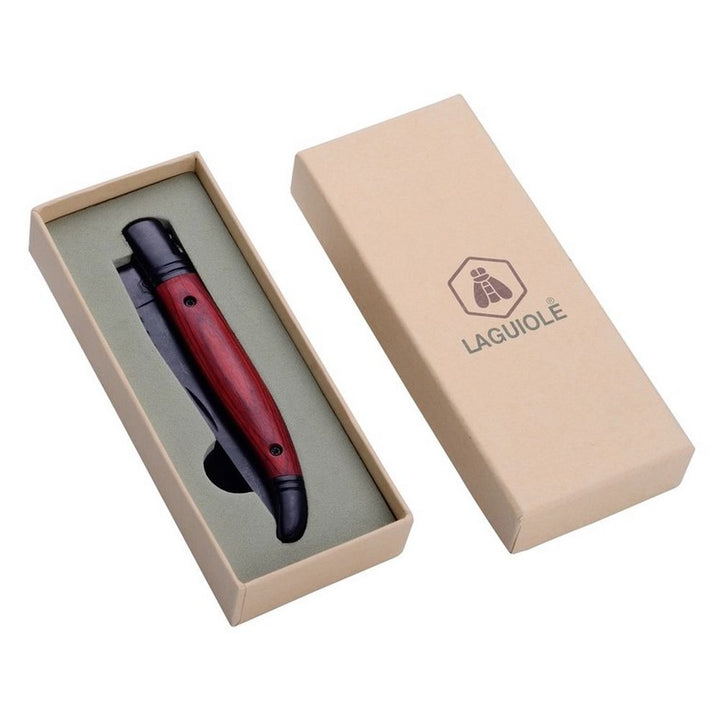 Laguiole Rosewood Lommekniv med Sort Blad - Gave Ide fra Laguiole hos The Prince Webshop