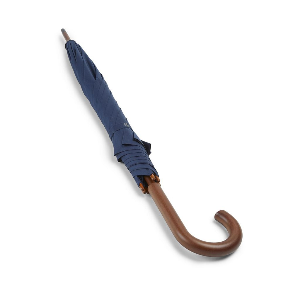 Hampton Dark Blue Crook Umbrella - Mørkeblå Paraply - Paraply fra Charles Buyers & Co Ltd hos The Prince Webshop