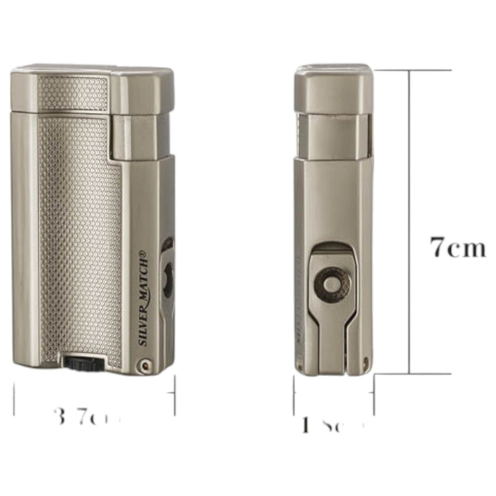 Cigar Lighter - Silver Match London - Double Torch & Puncher - Lighter fra Silver Match hos The Prince Webshop