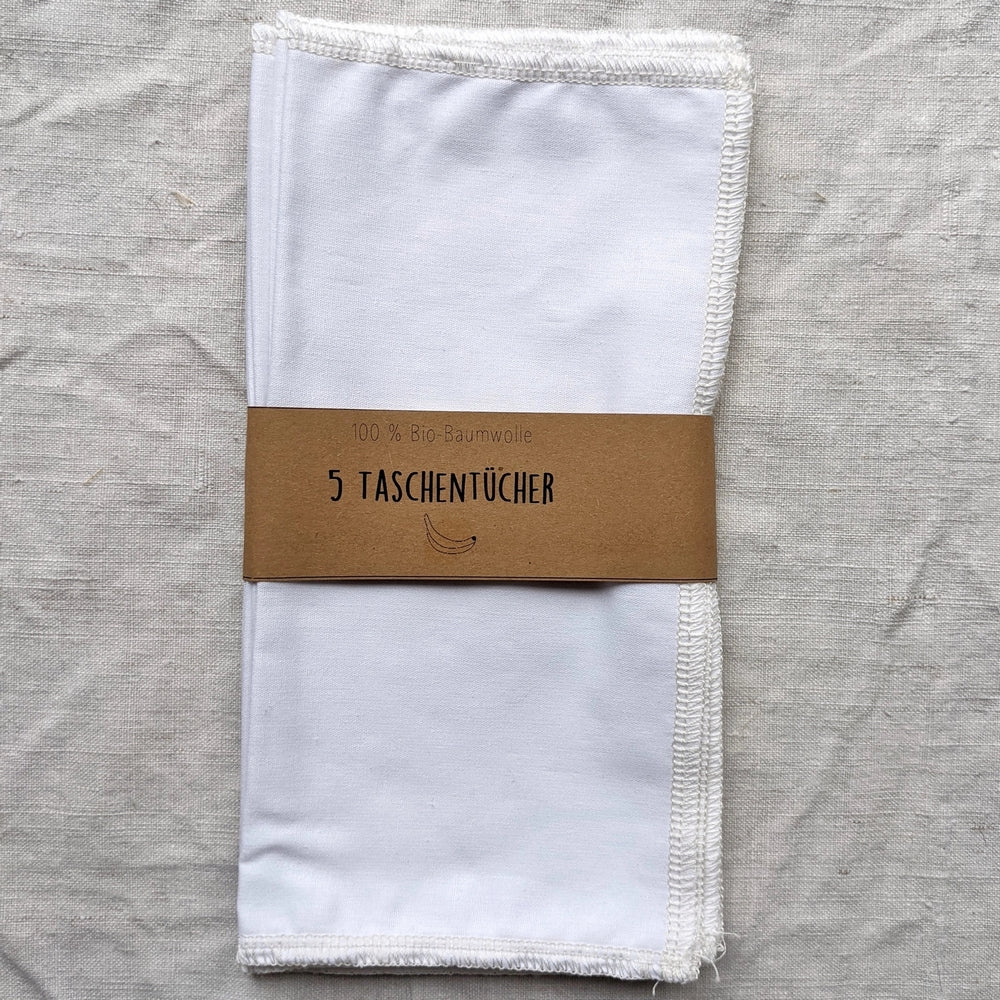 5 Pak Økologiske Lommetørklæder Hvid eller Mint - 20X20 cm - Lommetørklæde fra mango.bananen hos The Prince Webshop