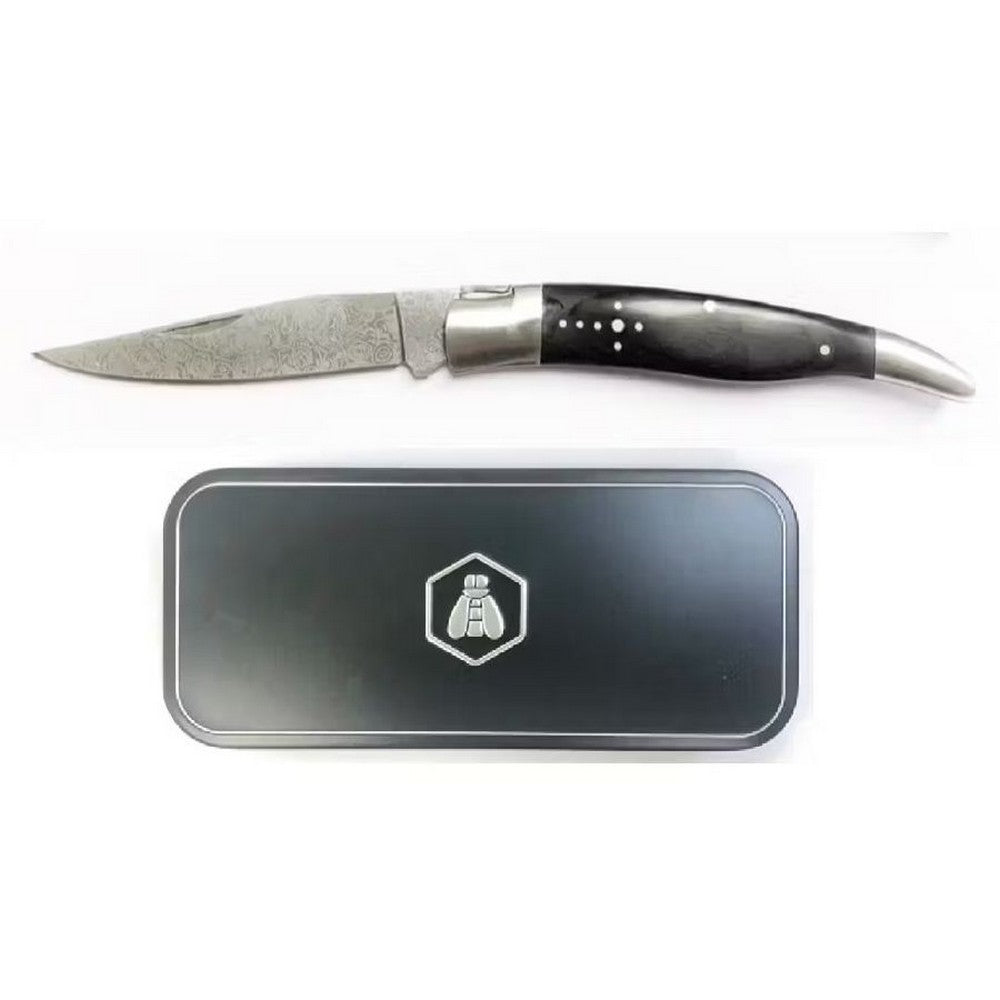 Laguiole Foldekniv - Damascus Black - Lommekniv fra Laguiole hos The Prince Webshop