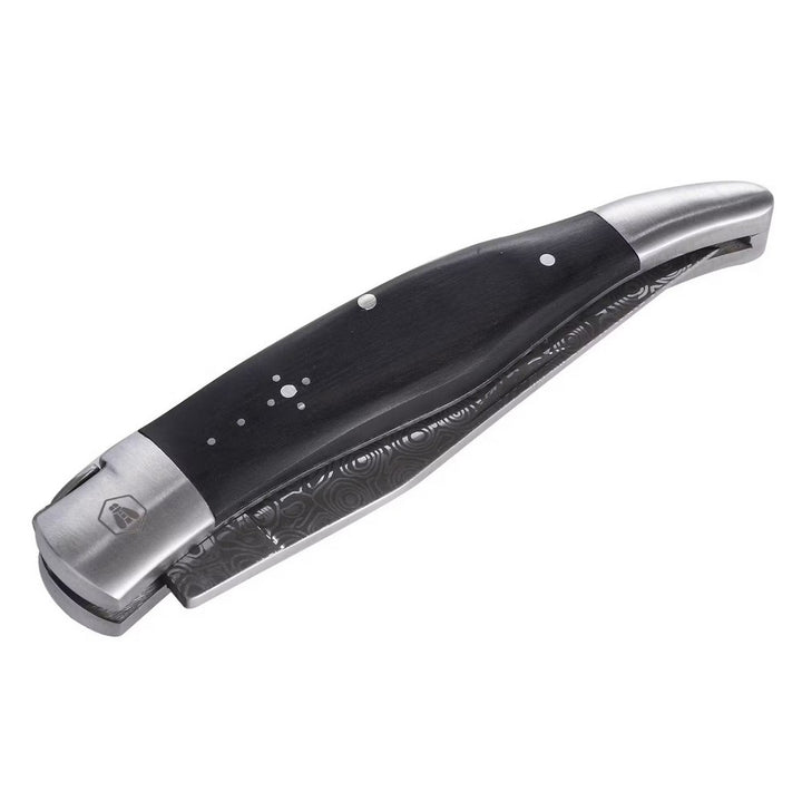 Laguiole Foldekniv - Damascus Black - Lommekniv fra Laguiole hos The Prince Webshop
