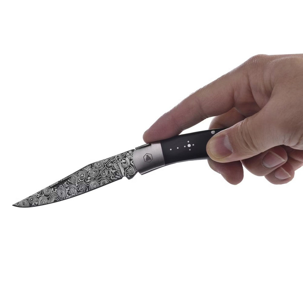 Laguiole Foldekniv - Damascus Black - Lommekniv fra Laguiole hos The Prince Webshop