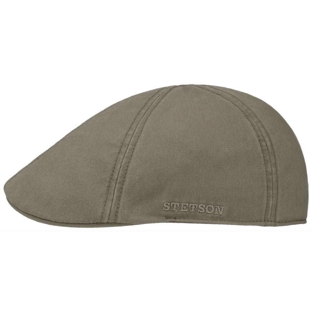 Stetson Texas Flat Cap Cotton - Armygrøn Duck Cap - L (59 cm) - Flat Cap fra Stetson hos The Prince Webshop