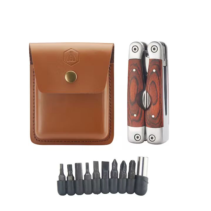Laguiole Multi Værktøj  i Læderetui - Multifunktions Kniv fra Laguiole hos The Prince Webshop
