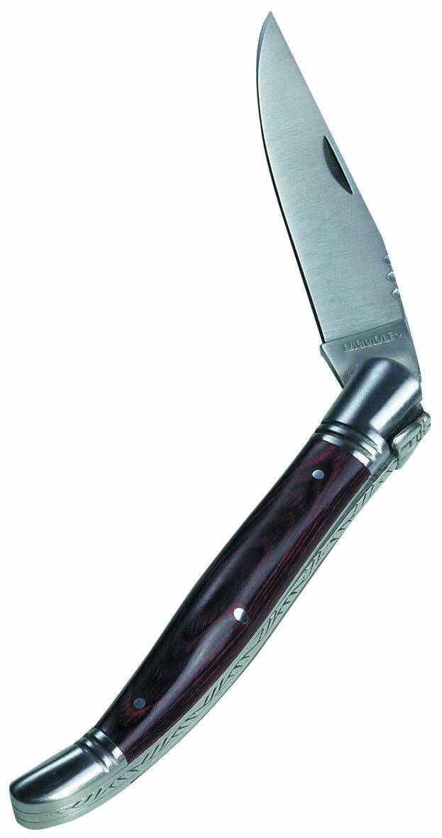 Laguiole Lommekniv i Sort Læderetui - Lommekniv fra Laguiole hos The Prince Webshop